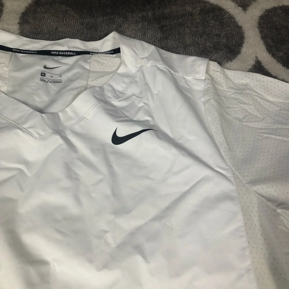Nike Jacket Mens Size Large Baseball White Hot 897383-100 Pullover 3/4 Sleeve